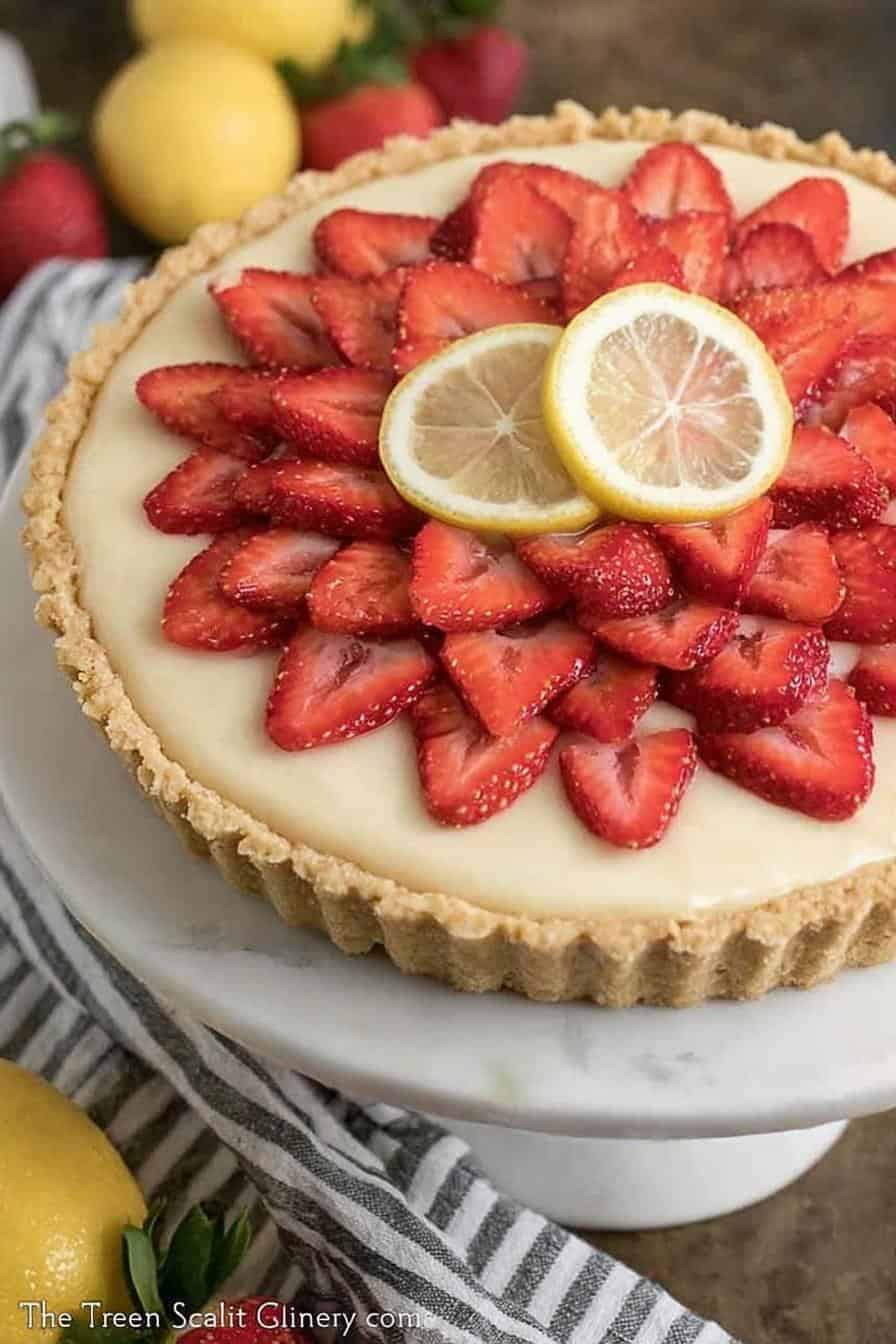 Sweet & Tangy Perfection: Elegant Lemon Strawberry Tart Recipe